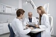 © Paul Hart/imageBROKER - Doctors in white coats talking in a doctor's surgery, consultation, AI generated