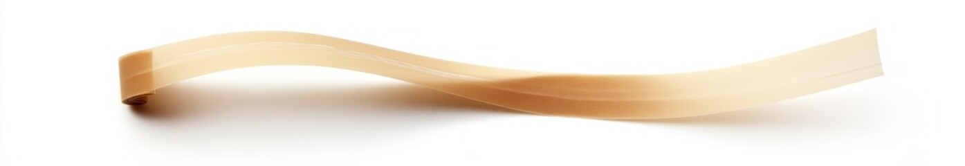 Leinwandbilder - Abstract beige curved strip on white background.
