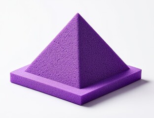 Fototapete - Purple pyramid shape on white background.