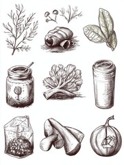 Wall Mural - Ecology sketch icon set for web, mobile and infographics. Hand drawn ecology icon set. Ecology vector icon set. Ecology icon set isolated on white background.