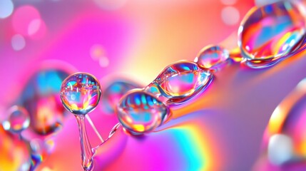 Wall Mural - colorful water droplets cascade in fluid motion, creating a mesmerizing display of light and abstrac