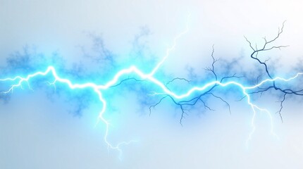 Wall Mural - electric blue lightning bolt illuminating