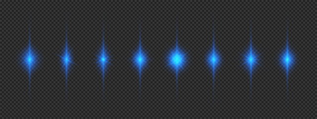 Wall Mural - set of blue light effects of lens flares