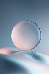 Canvas Print - A translucent orb hovers gracefully above a smooth surface, illuminated by soft lighting that creates a calming gradient backdrop. The atmosphere is peaceful and artistic