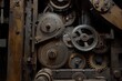 Workers operate machinery with intricate metal gears in industrial workshop setting, workers operate with metal details and machines timelapse