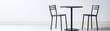 © Design@22 - Minimalist black steel bistro set with a round table and slim chairs