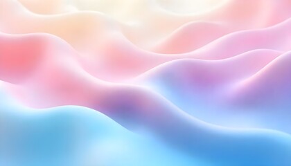 Leinwandbilder - A 3D abstract wavy smooth background featuring a harmonious blend of multicolor pastel tones, creating a visually pleasing and aesthetic design concept