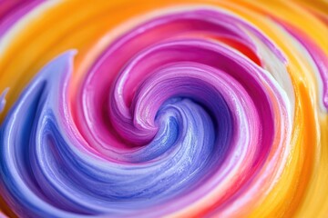 Wall Mural - A vibrant and textured paint swirl in close-up, perfect for design or art concepts