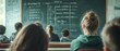 © Napat.T - Students in Classroom Focusing on Chalkboard with Lessons Written