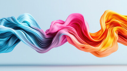 Aufkleber - Colorful abstract background with flowing shapes in vibrant hues. design features smooth, wavy lines in blue, pink, orange, and purple, creating dynamic and energetic visual effect