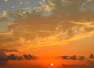 Wall Mural - perfect sunset sky with clouds. colorful summer sky background