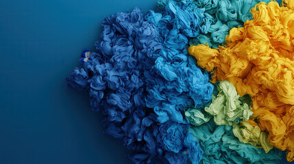 Aufkleber - Vibrant abstract artwork featuring swirling blue, green, and yellow colors, creating visually striking composition that evokes emotion and creativity