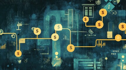 Wall Mural - corporate financial analysis diagram showing the stages of business growth