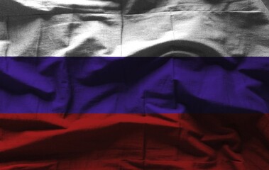 Russia flag with texture on background