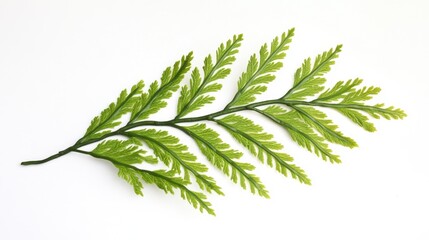 Poster - A close-up shot of a single leaf on a white surface, great for decoration or illustration