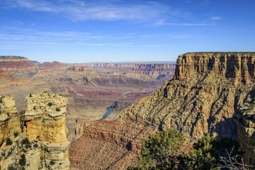 Wall Mural - Canyon landscape, gorge of the Grand Canyon, Colorado River, view from Mather Point, eroded rock landscape, South Rim, Grand Canyon National Park, Arizona, USA, North America