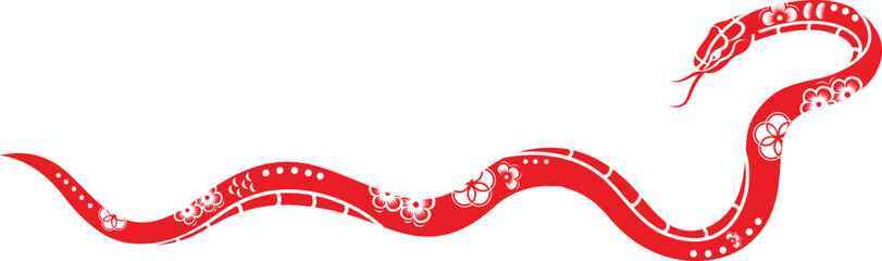 Wall Mural - chinese new year red snake zodiac sign, vector design