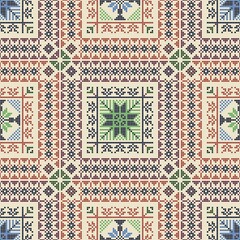 Naklejka na meble Seamless pattern design with traditional Palestinian embroidery motif