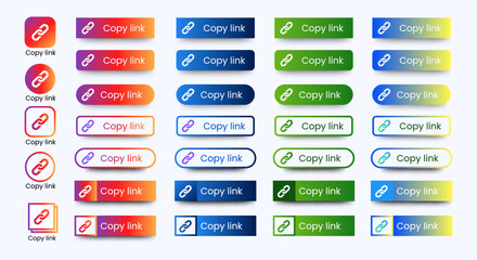 Wall Mural - set of colorful copy link buttons icon design template. vector