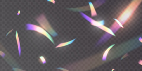 Wall Mural - light effect and zigzag ribbon falling from above on a beam of light, tinsel vector