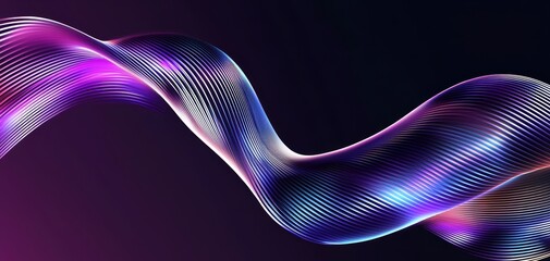 Dynamic code sequences glowing on a dark purple background, showcasing the flow of information in a digital and futuristic environment
