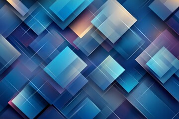 Fototapete - Abstract geometric shapes in varying shades of blue create a modern artistic design