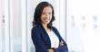 © peopleimages.com - Office, businesswoman and attorney in portrait for pride, corporate project and happiness. Workplace, female person and lawyer with arms crossed for justice, court case and legal aid at law firm goal