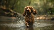 © Khadija - Cocker spaniel in water splashing