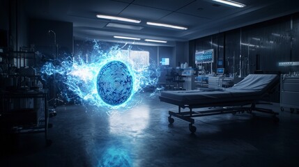 Poster - Unlocking security holographic fingerprint technology in a high-tech lab environment