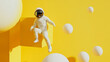 © mingnimit - Astronaut floating in yellow surreal space scene