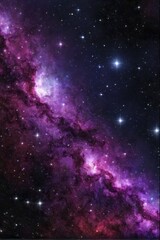 Poster - Purple and blue galaxy with numerous stars scattered across the cosmos, AI generated