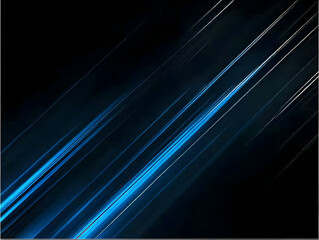 Wall Mural - abstract blue light streaks shine brightly across a dark background with subtle texture