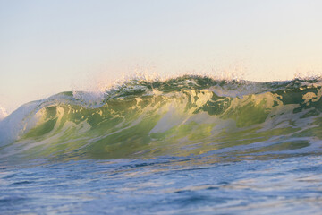 Wall Mural - beautiful wave under the morning sunlight.