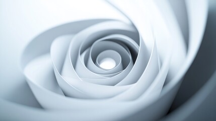 Canvas Print - Abstract White Paper Spiral: A Study in Texture and Form