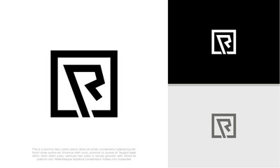 Initials R logo design. Initial Letter Logo. Innovative high tech logo template.	