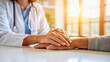 © ole - Compassionate Healthcare Professional Supporting Patient with Gentle Touch in Bright Environment