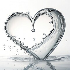 Sticker - heart of water on a white background