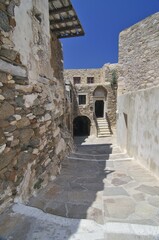 Alley in the historic city centre of Naxos on the way to Castro, Cyclades, Greece, Europe