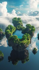 Wall Mural - Floating Islands in a Cloud Sea