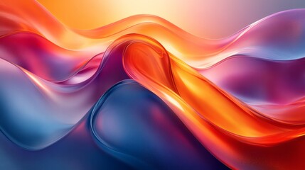 Wall Mural - Abstract art design a complex 3D background of smooth shapes and rich color gradients creating a modern and artistic visual experience