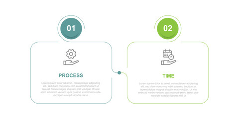 Wall Mural - 2 column line connected with icons suitable for business infographic template 