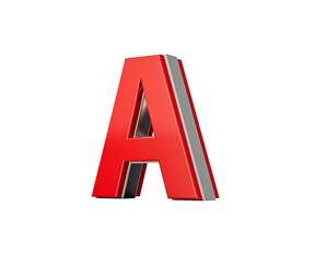 Wall Mural - Vibrant Red Capital Letter A Gleams With Its Sleek Design Bold Font With Sharp Edges 3D Illustration