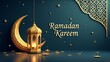 © Modest - ramadan lantern with crescent moon hanging background ramadan kareem