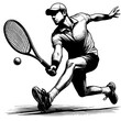 © Pawel - Black and white drawing of a tennis player