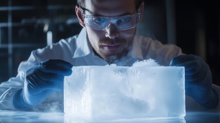 Wall Mural - happens to particle motion and spacing when dry ice undergoes sublimation
