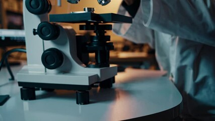 Leinwandbilder - Discovering the Microscopic World with VFX and HUD Elements in a Futuristic Lab Setting