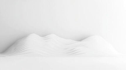 Sticker - Abstract white waves in minimalist design, featuring smooth curves and a serene atmosphere for contemporary art or background use