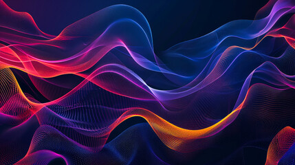 Wall Mural - abstract background with colorful wavy lines
