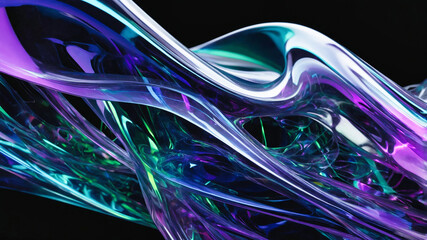 Wall Mural - Abstract structure of smooth translucent curved shapes