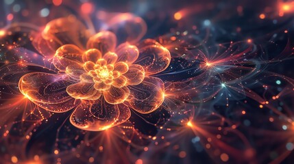 Wall Mural - glowing orange flower. the image is very beautiful and can be used as a background for various purpo